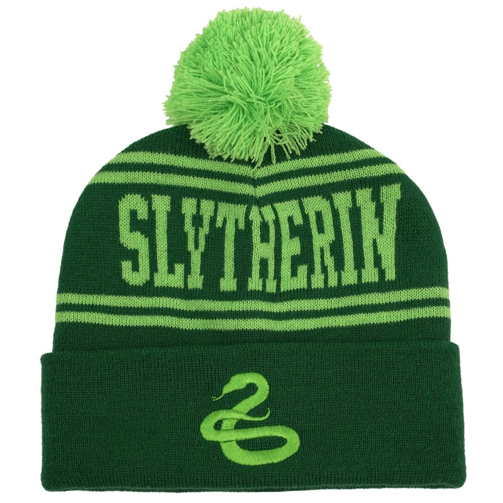 8097 Official Harry Potter Slytherin Adult Knit Beanie with Cuff and Pom